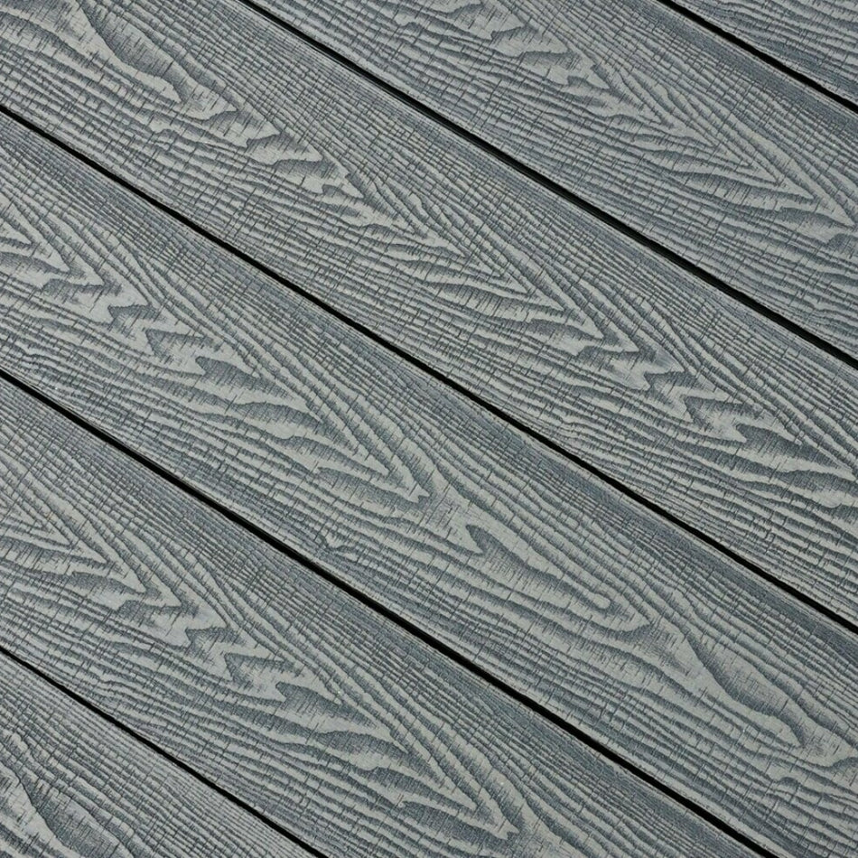 Charcoal Grey Woodgrain Decking Board - 4000mm